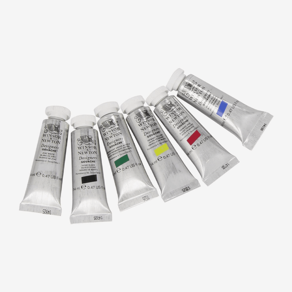 Winsor Newton Gouache Paint Primary Set Of 6 14ml Tubes - thestationerycompany.pk