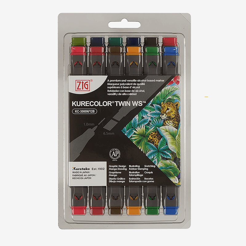 ZIG Kurecolor Deep Color Marker Set Of 6 Pcs - thestationerycompany.pk