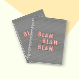 Blah-Blah-Blah Cover Spiral Notebook Style One