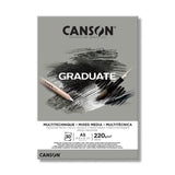 Canson Graduate Mixed Media Pad Grey 220 gsm.