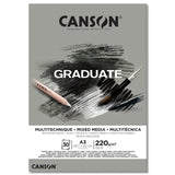 Canson Graduate Mixed Media Pad Grey 220 gsm.