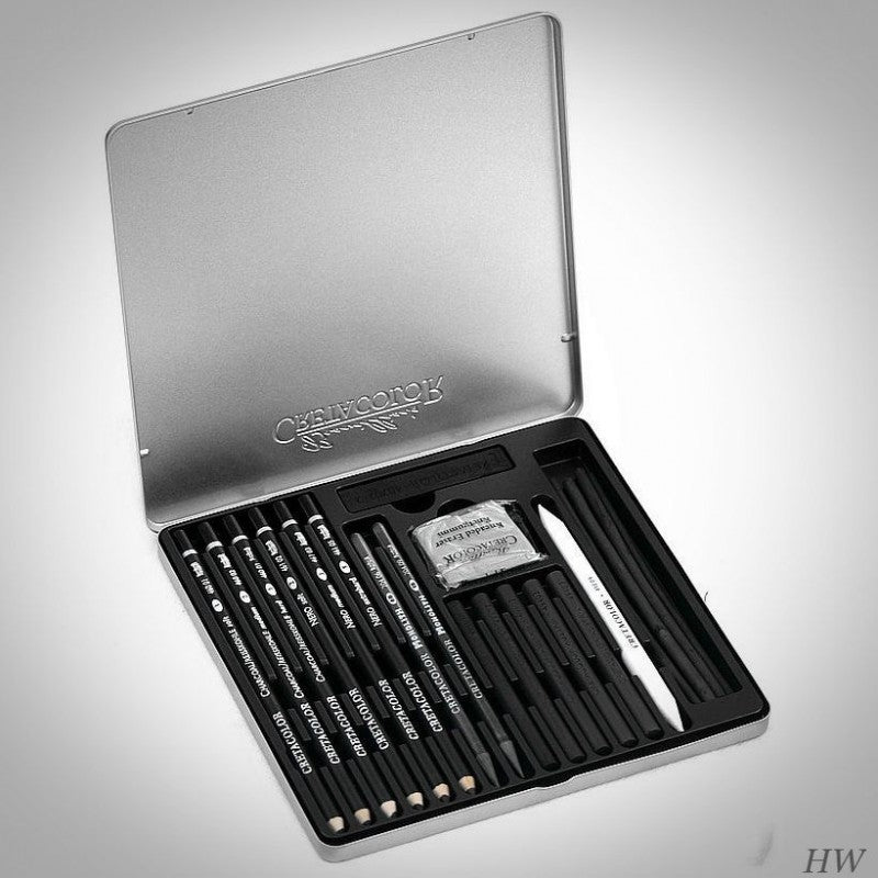 Cretacolor Black Box Tin Drawing Set of 20