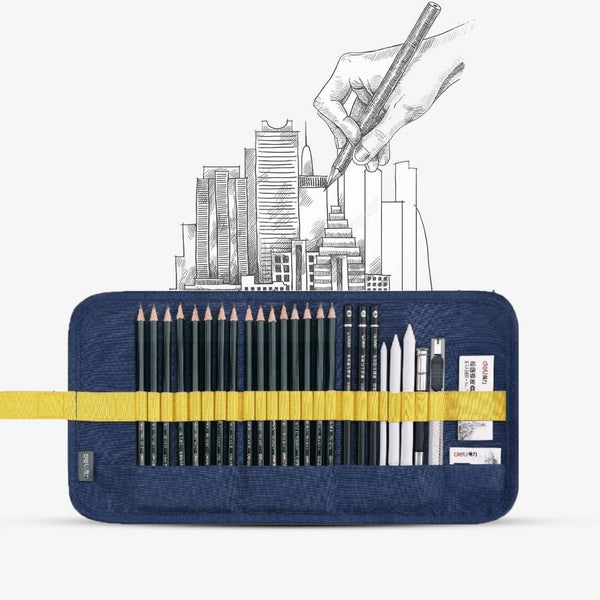 Deli Art Sketching Kit Drawing Pencil Set Of 27pcs