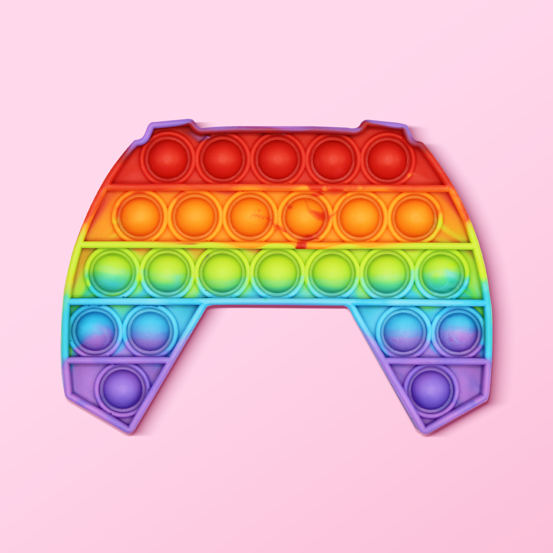Pop It Fidget Rainbow Video Game Remote Toy
