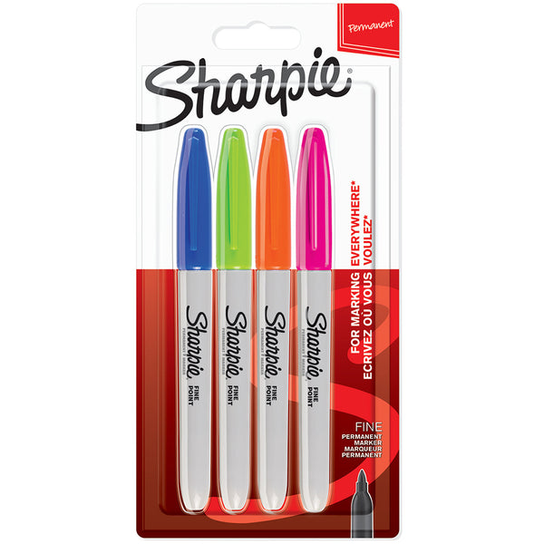 Sharpie Fine Point Permanent Marker Pack of 4
