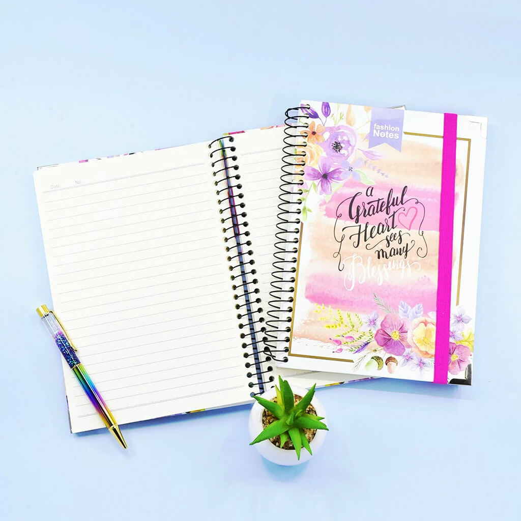 A Grateful Heart Sees Many Blessing Spiral Journal Notebook
