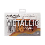 Mont Marte Metallic Acrylic Paints 50ml Pack of 4