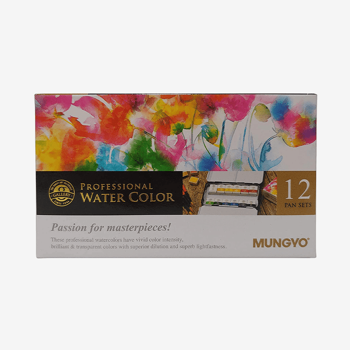 Mungyo Professional Watercolor Set Of 12 Color - thestationerycompany.pk