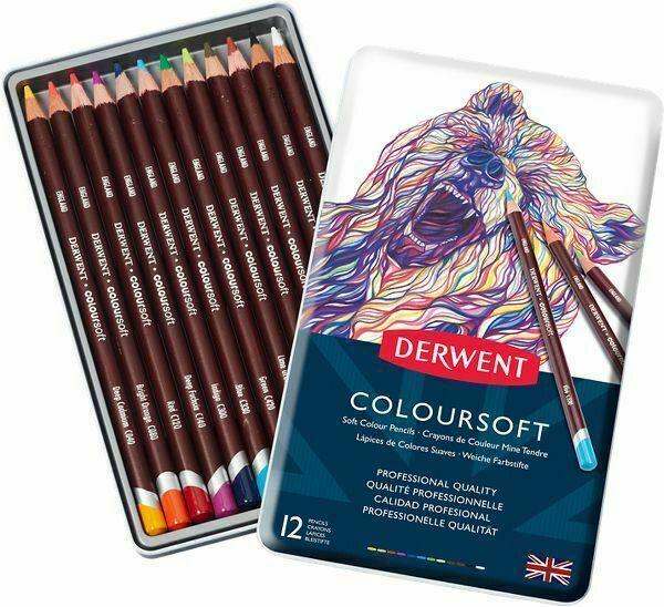 Derwent Soft Color Pencils Tin Sets - thestationerycompany.pk