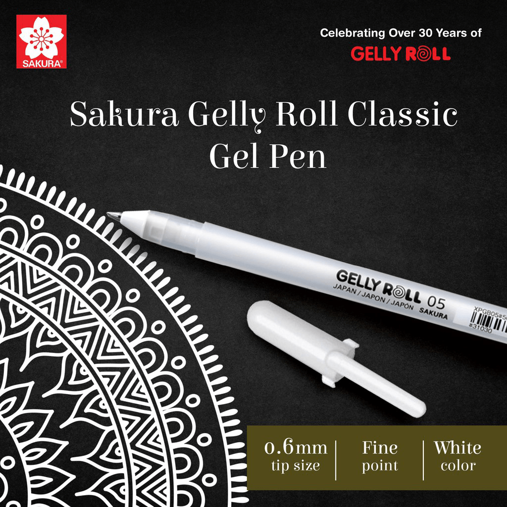 Gelly Roll Classic Medium Point Pens 6 Pkg White
