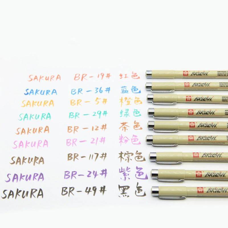 Sakura Pigma Brush Color Pen Set Of 8 Piece