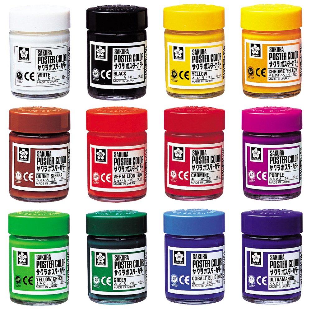 Sakura Poster Color Pack Of 12 - thestationerycompany.pk