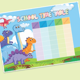 Cute Dinosaur School Time Table Planner