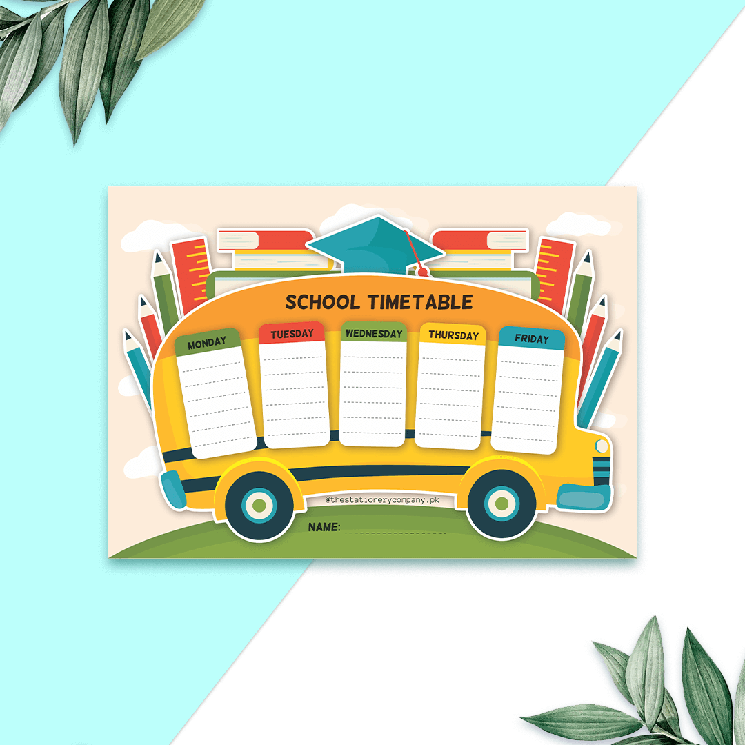 Bus Style School Time Table Planner