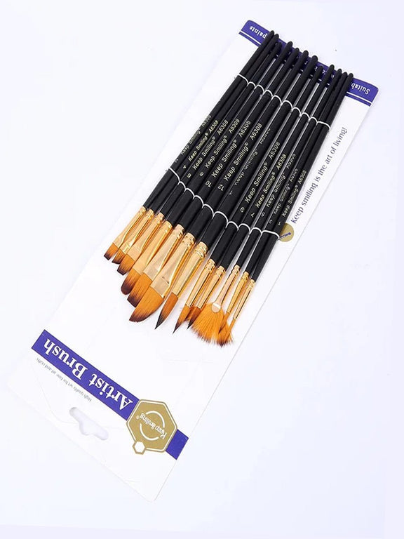 Keep Smiling Mix Artist Brush Set 12Pcs – thestationerycompany.pk
