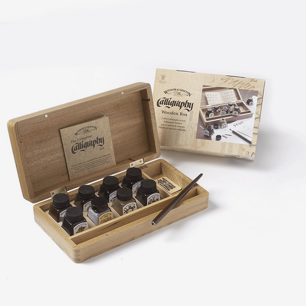 Winsor Newton Calligraphy Ink Wooden Box Set - thestationerycompany.pk