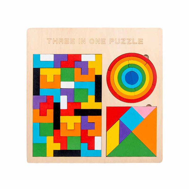 Tetris 3 in 1 Wooden Jigsaw Puzzle Plate