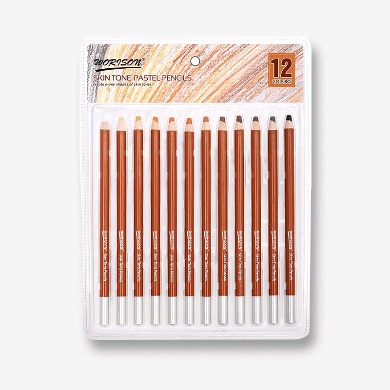 Worison Skin Tone Pastel Color Pencil Pack of 12