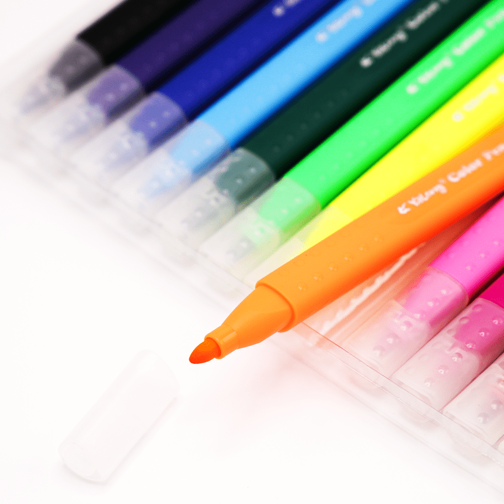 Yalong Brush Tip Jumbo Color Pen Pack Of 12 - thestationerycompany.pk